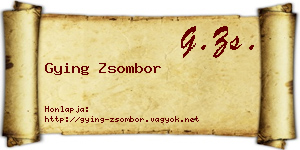 Gying Zsombor névjegykártya